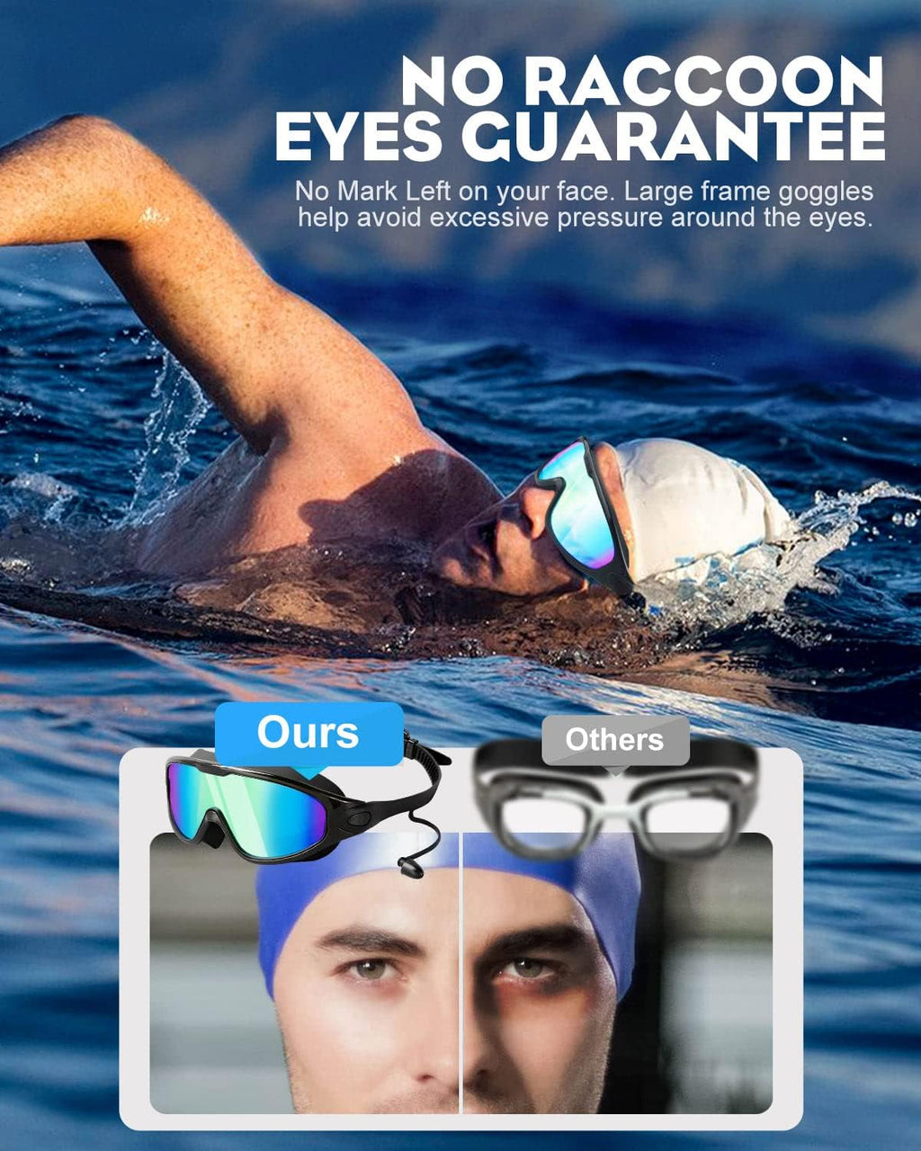 🔥Goggles Swimming Adult Swim-Goggles: Wide View with UV400 Protection Anti Fog No Leak for Men and Women