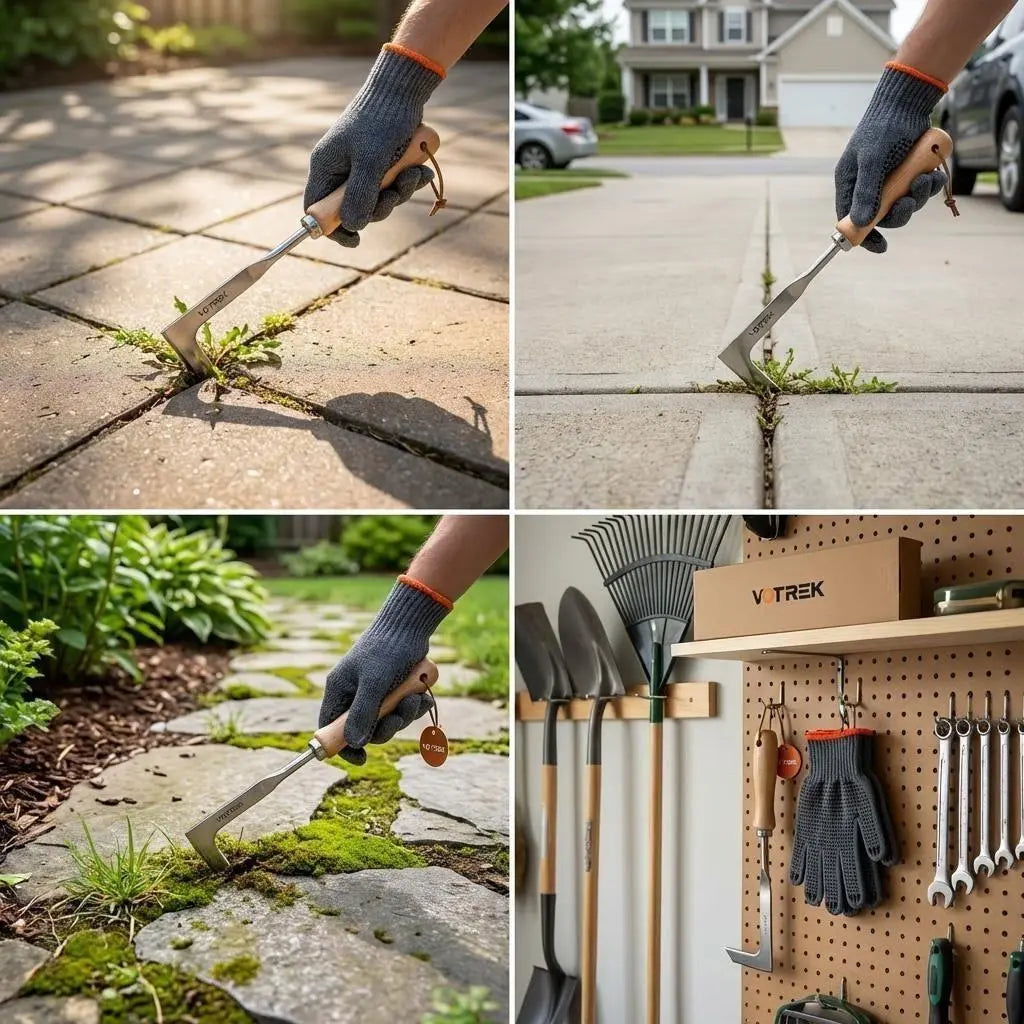 🔥Crack Weeder Crevice Weeding Tool Manual Weeder Beech Handle Lawn Yard Gardening Tool