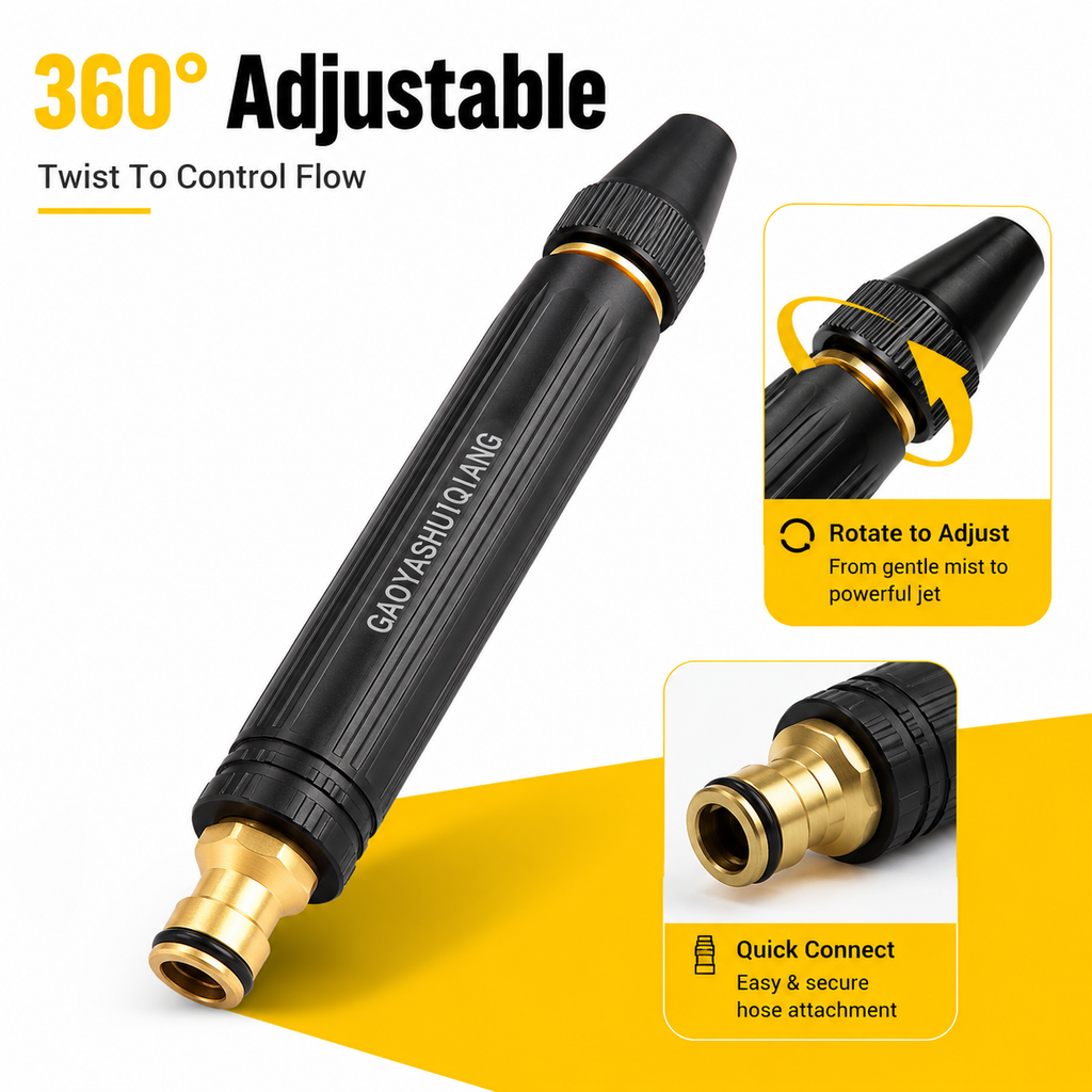 🌊 Hydro Jet Wand – High-Pressure Hose Nozzle, 2-in-1 Jet & Fan Spray