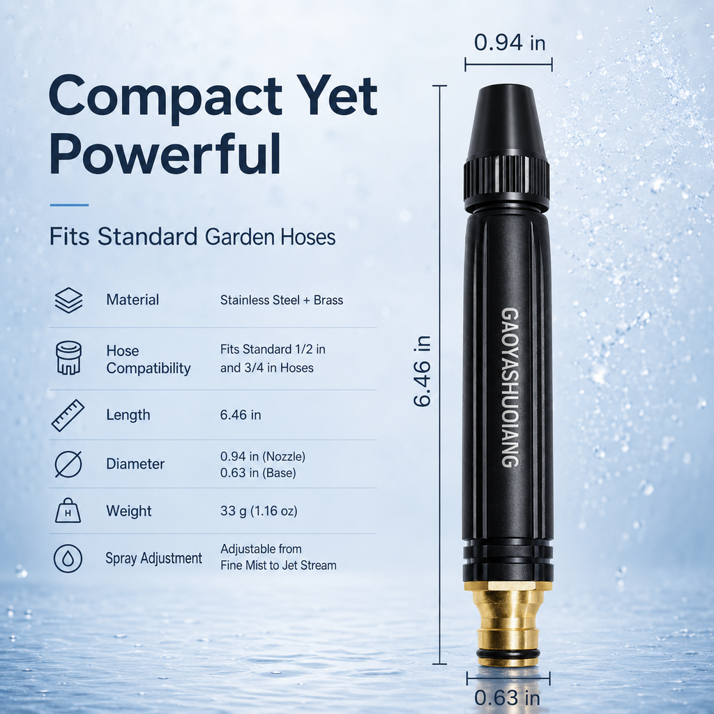 💧 2026 Hydro Jet Wand – High-Pressure Hose Nozzle, 2-in-1 Jet & Fan Spray