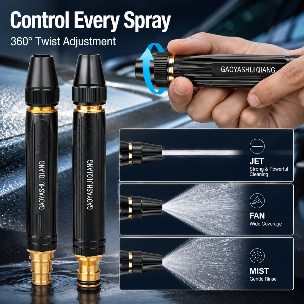 💧 2026 Hydro Jet Wand – High-Pressure Hose Nozzle, 2-in-1 Jet & Fan Spray