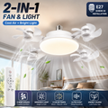 2026 New E27 Socket Ceiling Fan Light - 2-in-1 Silent LED Fan with Remote Control, Energy-Saving Cooling & Lighting Combo for Home Bedroom
