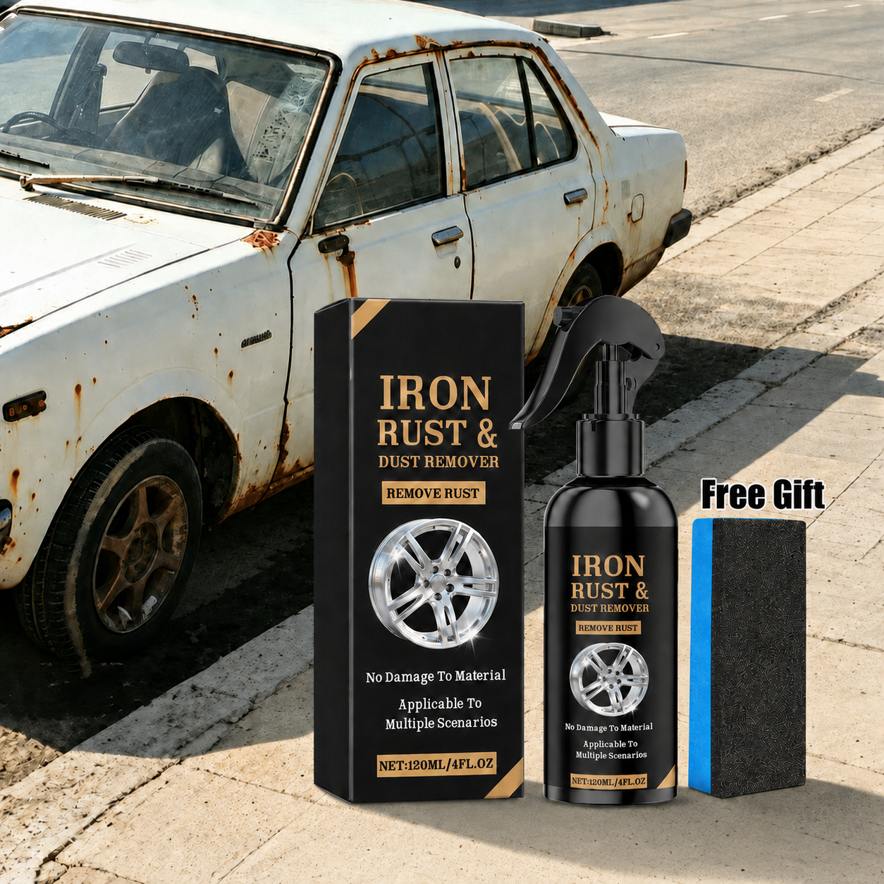 🔥 Rust Remover Spray 120ML – Fast & Effective for Auto & Metal 🚗