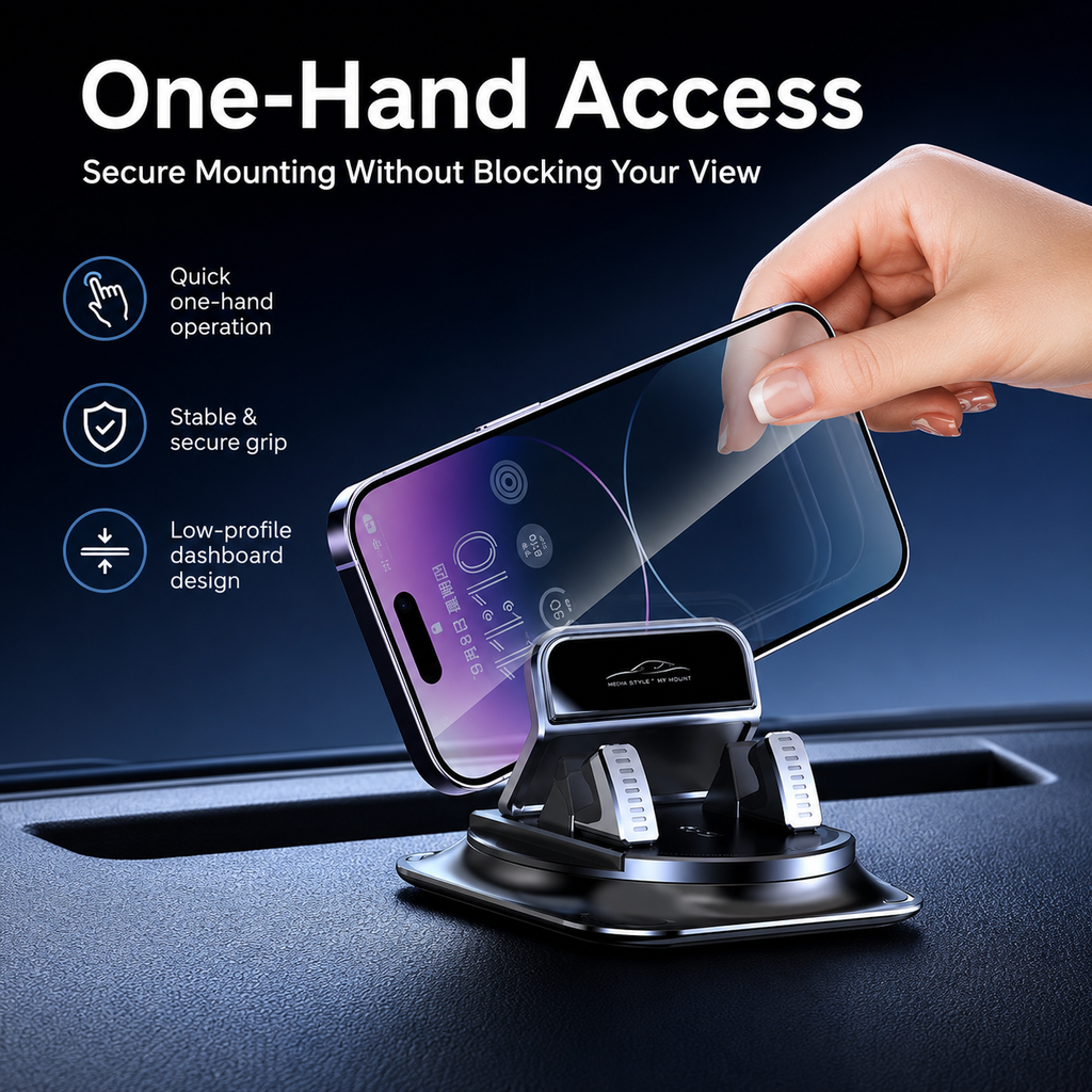 🔥HOT SALE 360° Car Phone Mount, Fits Dashboard & Windshield