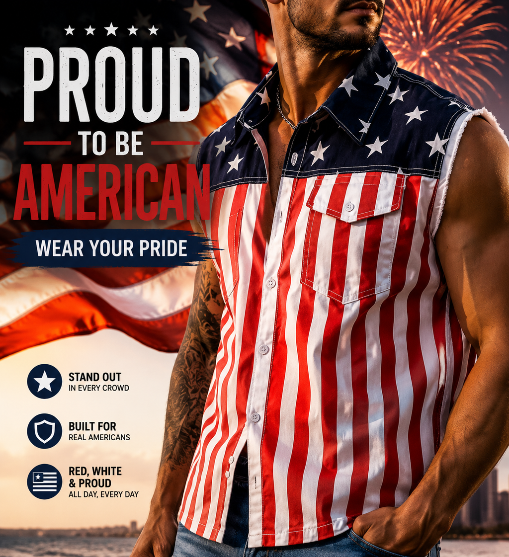 🔥 American Flag Denim Vest USA 250th Birthday Independence Day Sleeveless Unisex Summer Casual Jacket