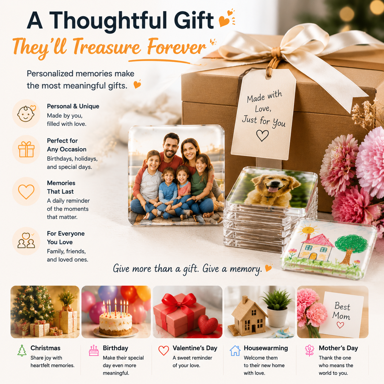 📸 DIY Photo Fridge Magnets Kit – Create Personalized Memory Keepsakes