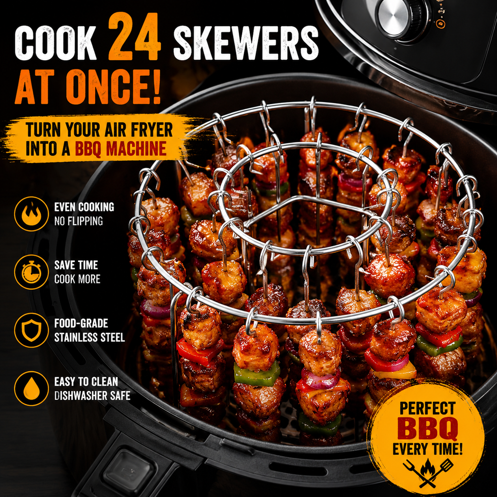 🔥Cook 24 Skewers at Once – No Flipping, No Mess, No Effort