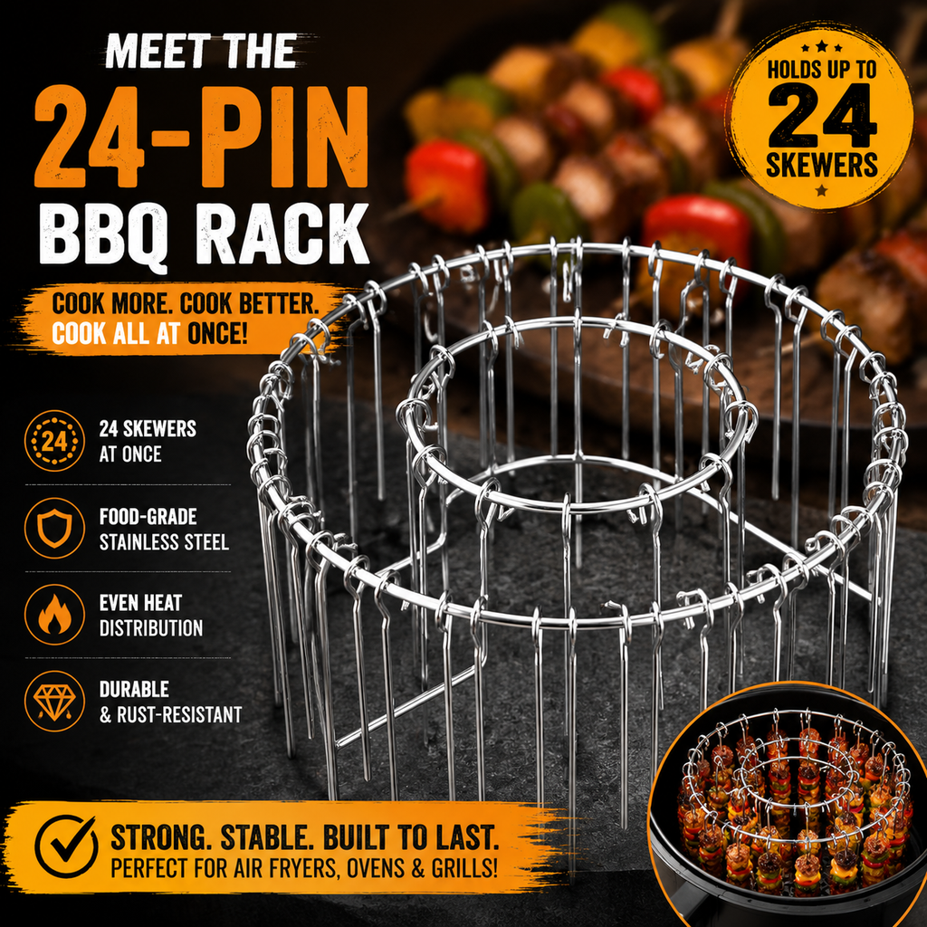🔥Cook 24 Skewers at Once – No Flipping, No Mess, No Effort