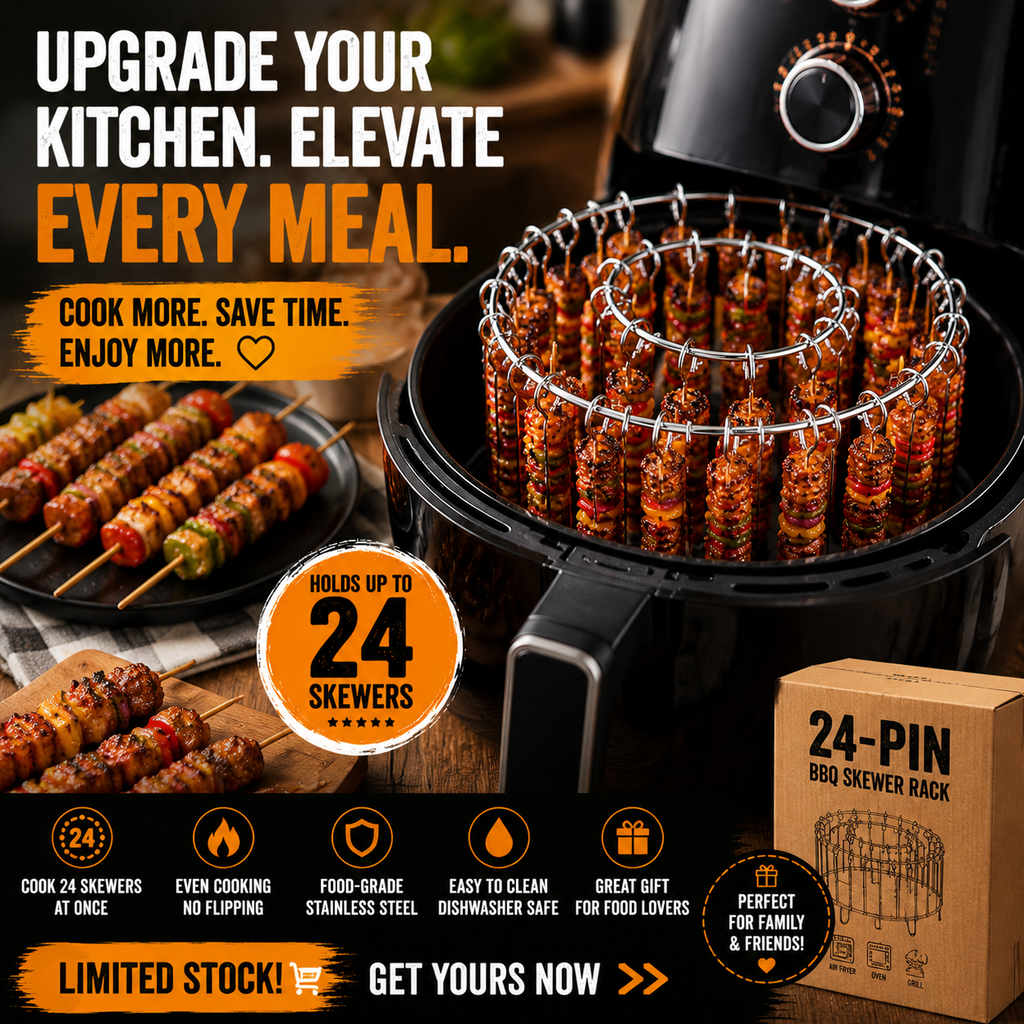 🍢 Cook 24 Skewers at Once – No Flipping, No Mess, No Effort