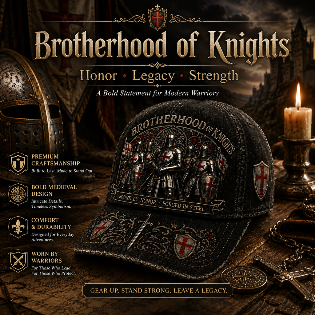 🧢 Bound By Honor Forged In Steel – Knights Templar Cap