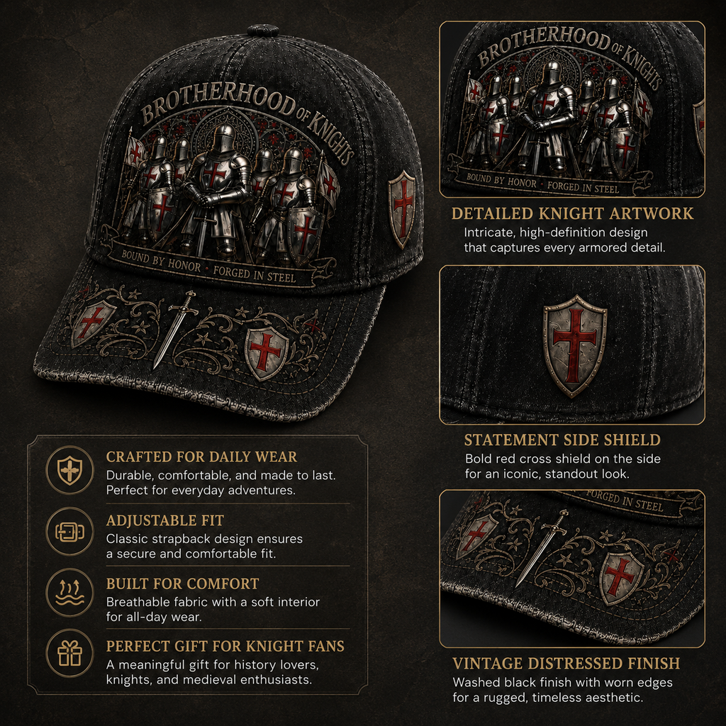 🧢 Bound By Honor Forged In Steel – Knights Templar Cap