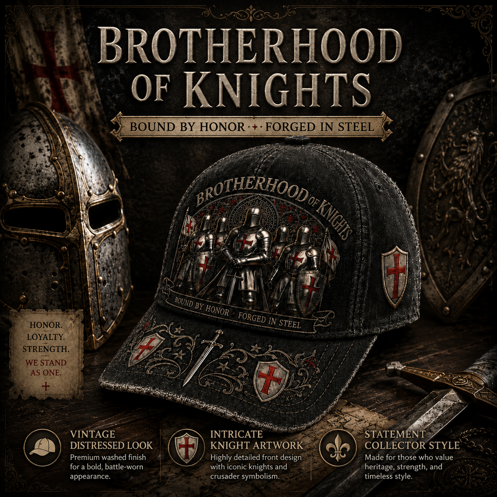 🧢 Bound By Honor Forged In Steel – Knights Templar Cap