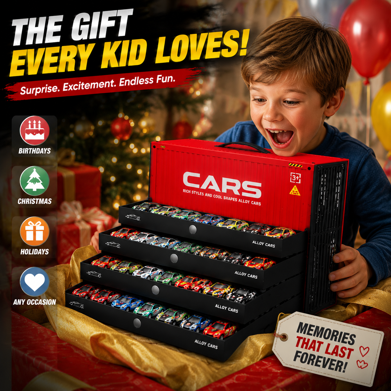 🚨⏳ Last Day 50% OFF! 🚗 48PCS Pull-Back Alloy Racing Car Set | 4-Layer Garage Storage & Racing Track Play Mat 🎁