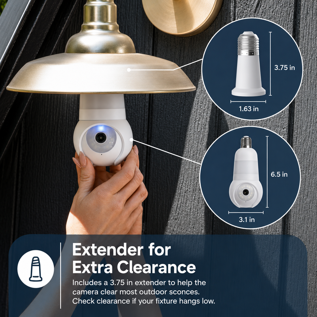2K Light Bulb Security Camera | 360° WiFi Home Camera
