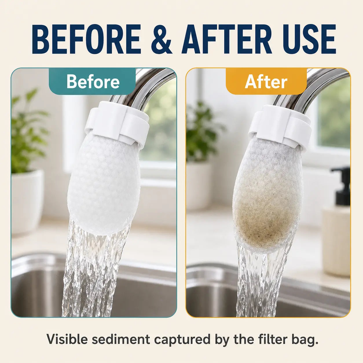 🔥Disposable Faucet Filter Bags – Reduce Sediment & Splash