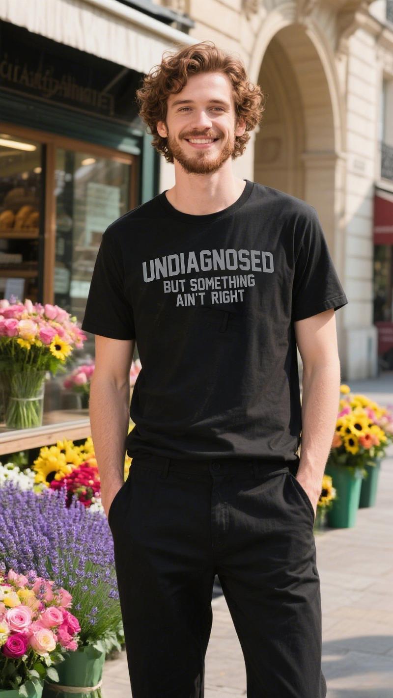 😂 Funny Slogan Graphic T-Shirt, Undiagnosed But Something Ain't Right Casual Short Sleeve Top