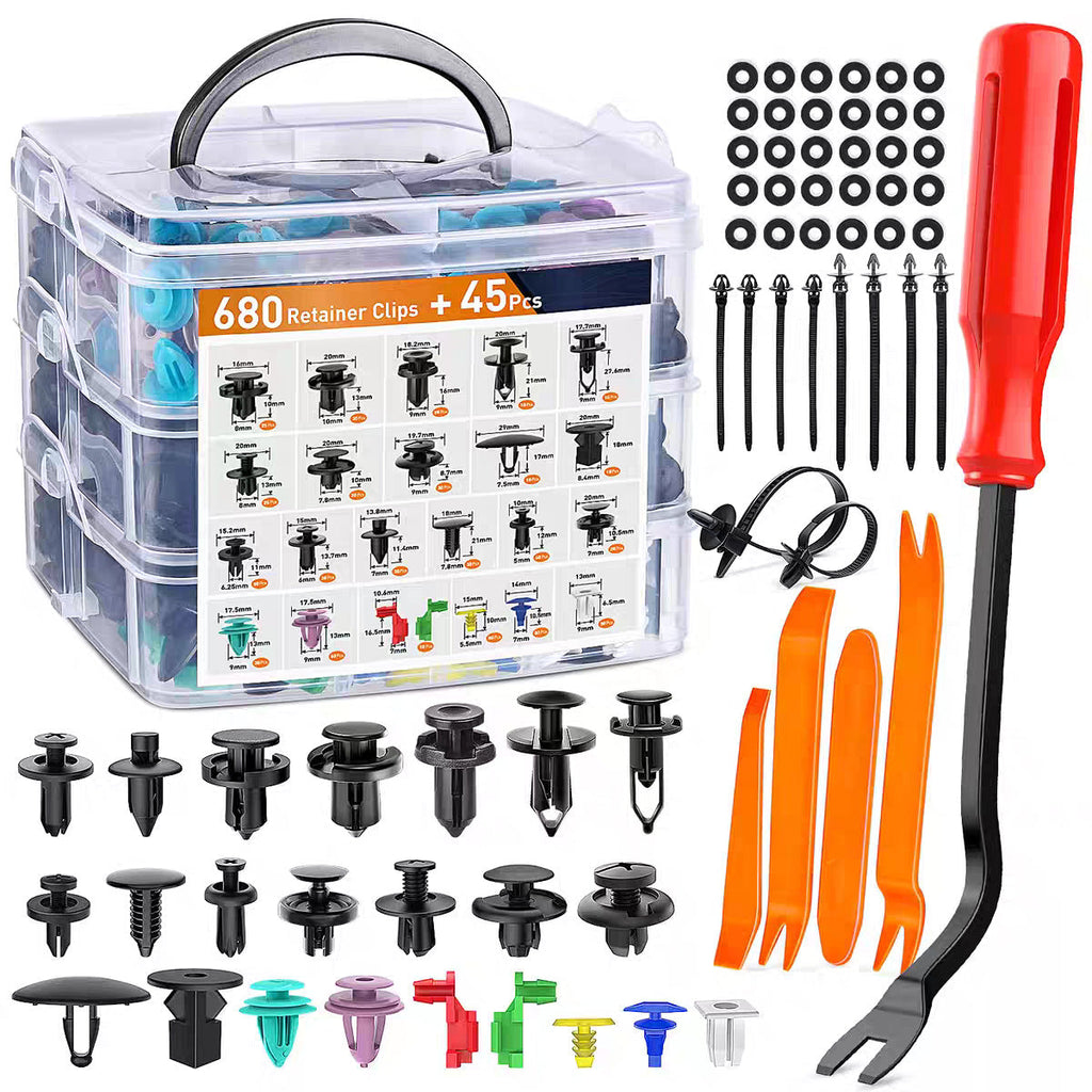 725-Piece Automotive Clip and Fastener Assortment Kit
