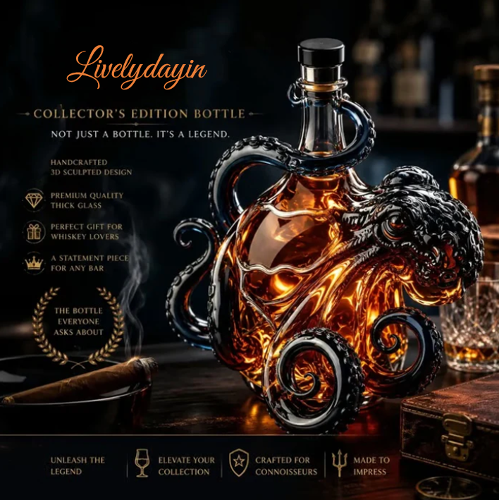 🎁 Father’s Day Hot Sales 50% OFF –  Octopus-style whisky bottle, classic collector's edition 🐙🥃