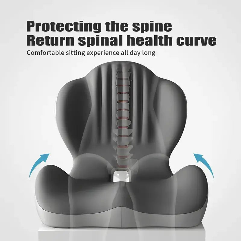 🪑 Memory Foam Seat Cushion – Lumbar Support, Back Pain Relief, Pressure Reduction