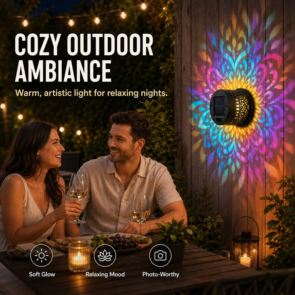 🏡Mandala Pattern Solar Wall Light Garden Yard Ambient Lighting