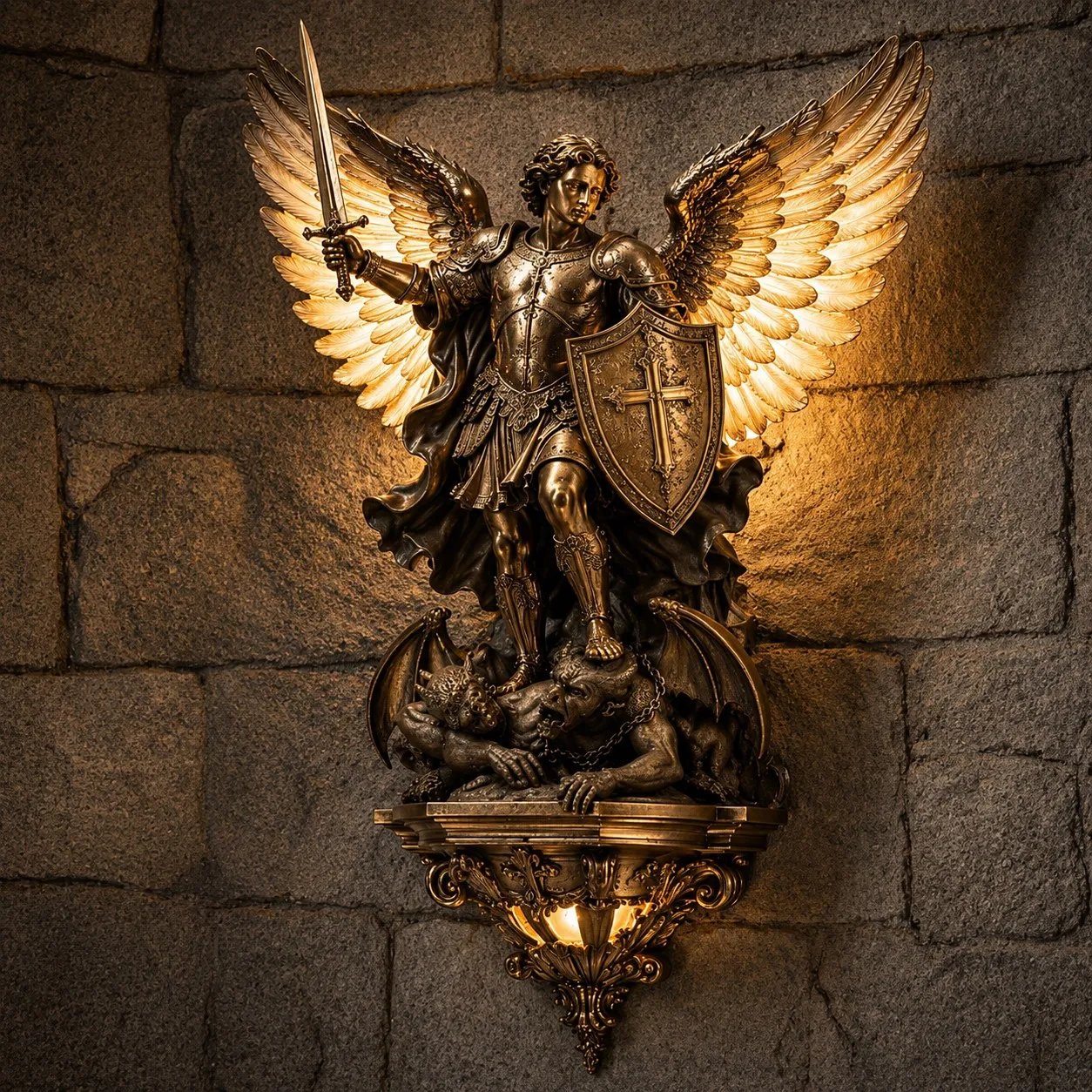 🕊️St. Michael Guardian Angel Wall Light✨