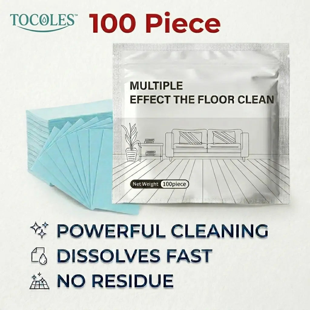 100 Piece Floor Cleaning Tablets Multi-Surface Cleaner for Hardwood Laminate Tile & RV Walls Antibacterial Deodorization Maintenance