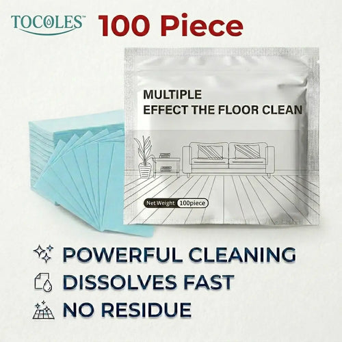 100 Piece Floor Cleaning Tablets Multi-Surface Cleaner for Hardwood Laminate Tile & RV Walls Antibacterial Deodorization Maintenance