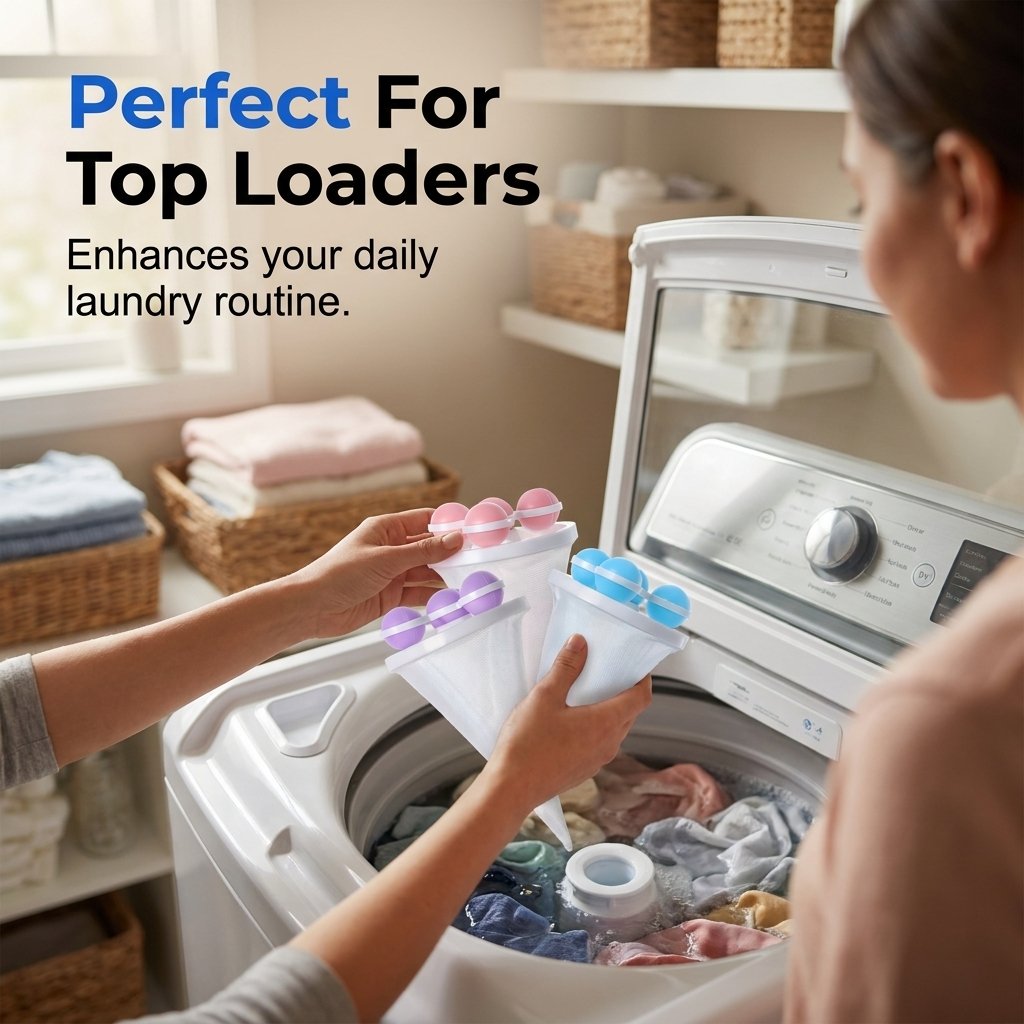 3 Pack Reusable Floating Washing Machine Hair Filter Bags - Pet Hair Lint Catcher