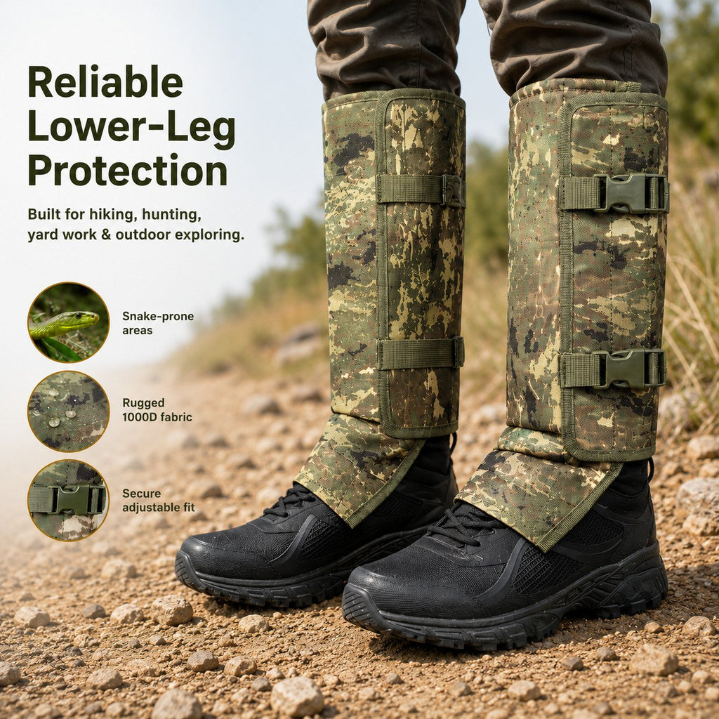 🐍 Snake-Resistant Leg Gaiters – Adjustable, Abrasion-Resistant for Hunting & Hiking