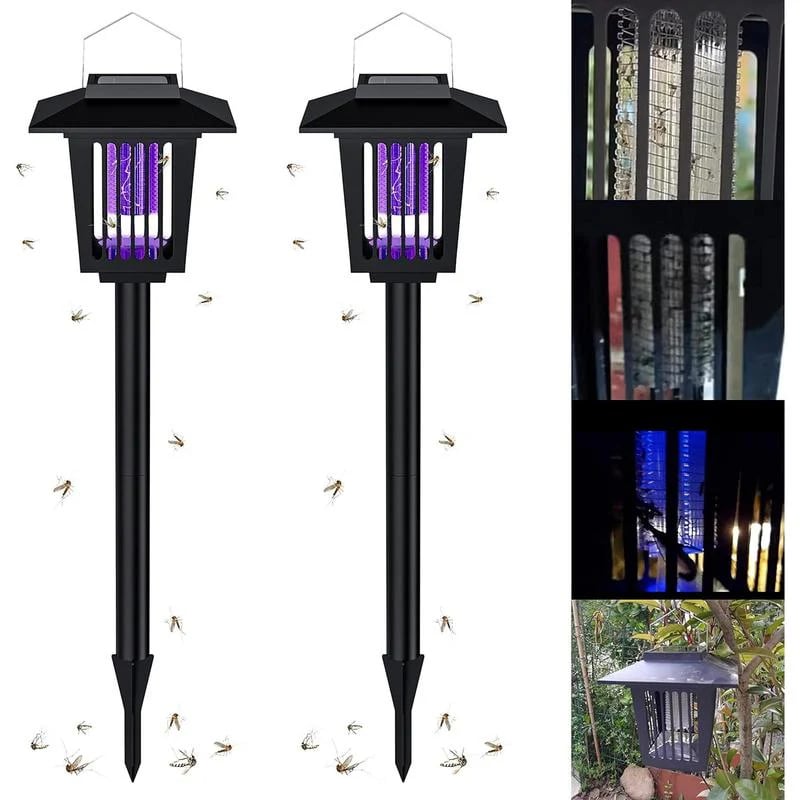 ☀️ 2-in-1 Solar Bug Zapper – UV Mosquito Killer + Soft Pathway Light, Auto Dusk-to-Dawn, IP65