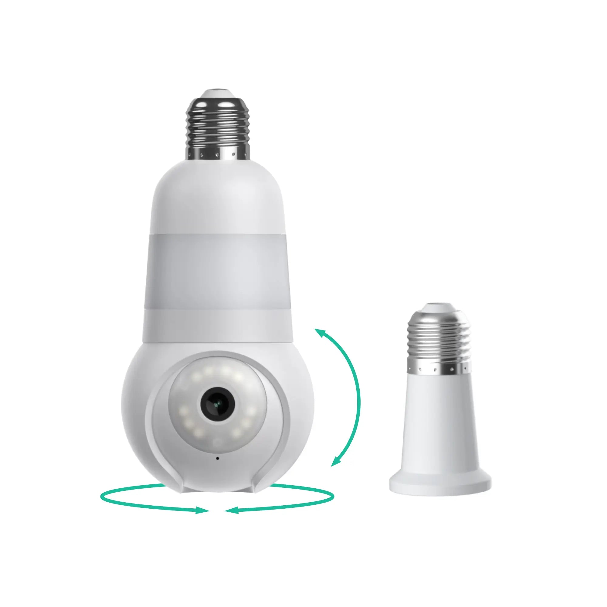 Luna Light Bulb Security Cam -2K 2.4GHz/5GHz WiFi, Indoor Outdoor Surveillance Monitoring Camera for Home, 360° Pan/Tilt, Color Night Vision, Built-In LED & Spotlight, Easy Installation