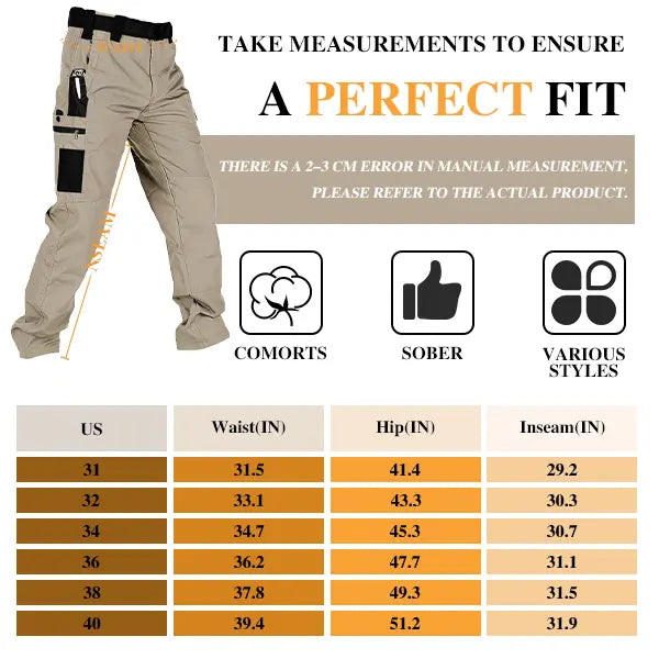 🔥Men's Solid Color Waterproof Tactical Work Pants
