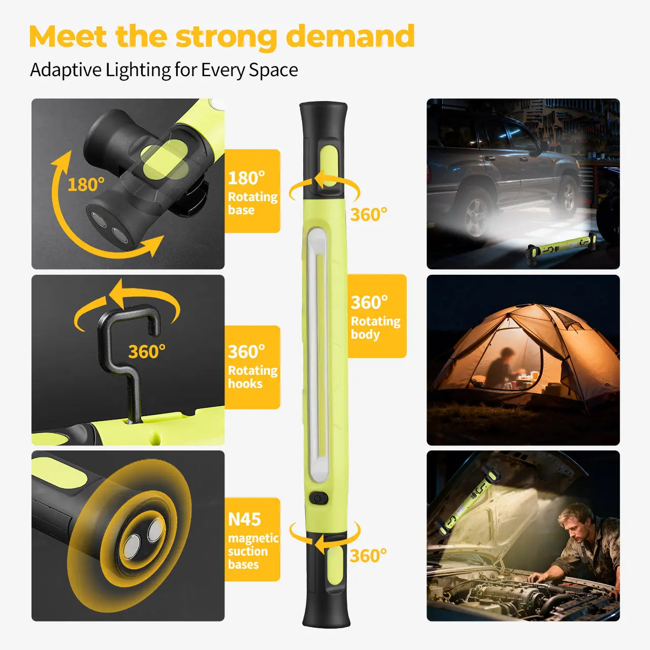 Magnetic Under Hood LED Light | Hands-Free Lighting for Auto Work
