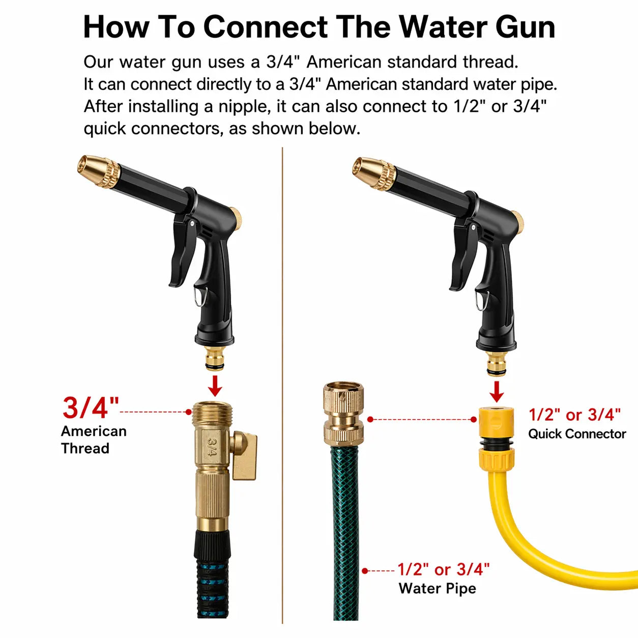 🔥High-Pressure Water Gun – Handheld Car Wash + Garden Sprayer + Household Cleaner