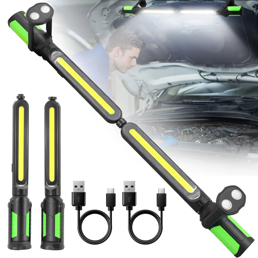 【FathersDayGift】Linkax Rechargeable 2400LM USB Work Light Bar for Mechanics, 4400mAh Battery, Hooks & Magnetic Attachment, LED Car Lights, Vehicle Accessories for Car & Garage Repair Tools