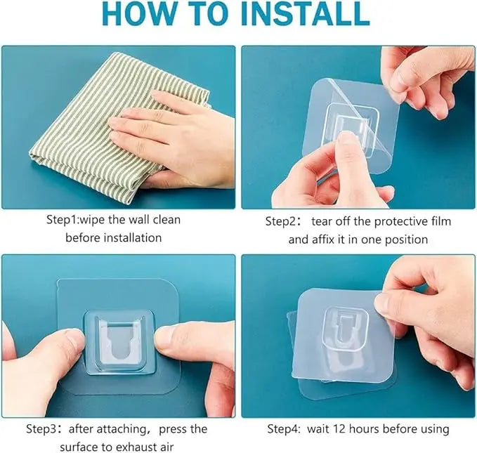 Wall Hooks Hanger - Double Sided Adhesive Suction Cup