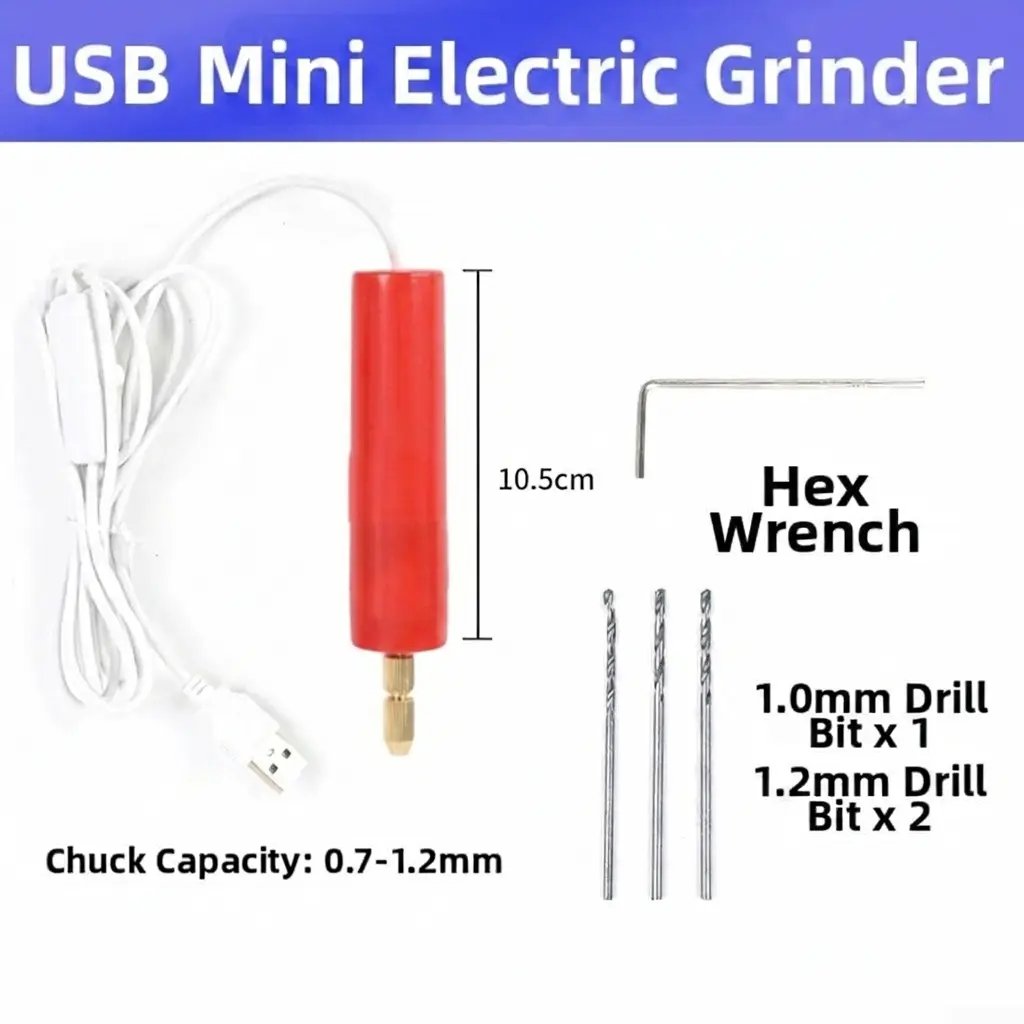 Micro Handheld Drill Bits, 0.7-1.2mm Crystal Epoxy For Resin Jewelry Making Mini Electric Drill Set DIY ABS