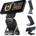 🔥Magnetic Wallet with Stand Compatible with MagSafe, Hold 5 Cards,Adjustable Stand,RFID Blocking,Tripod Phone Stand Magnetic Credit Card Holder for iPhone