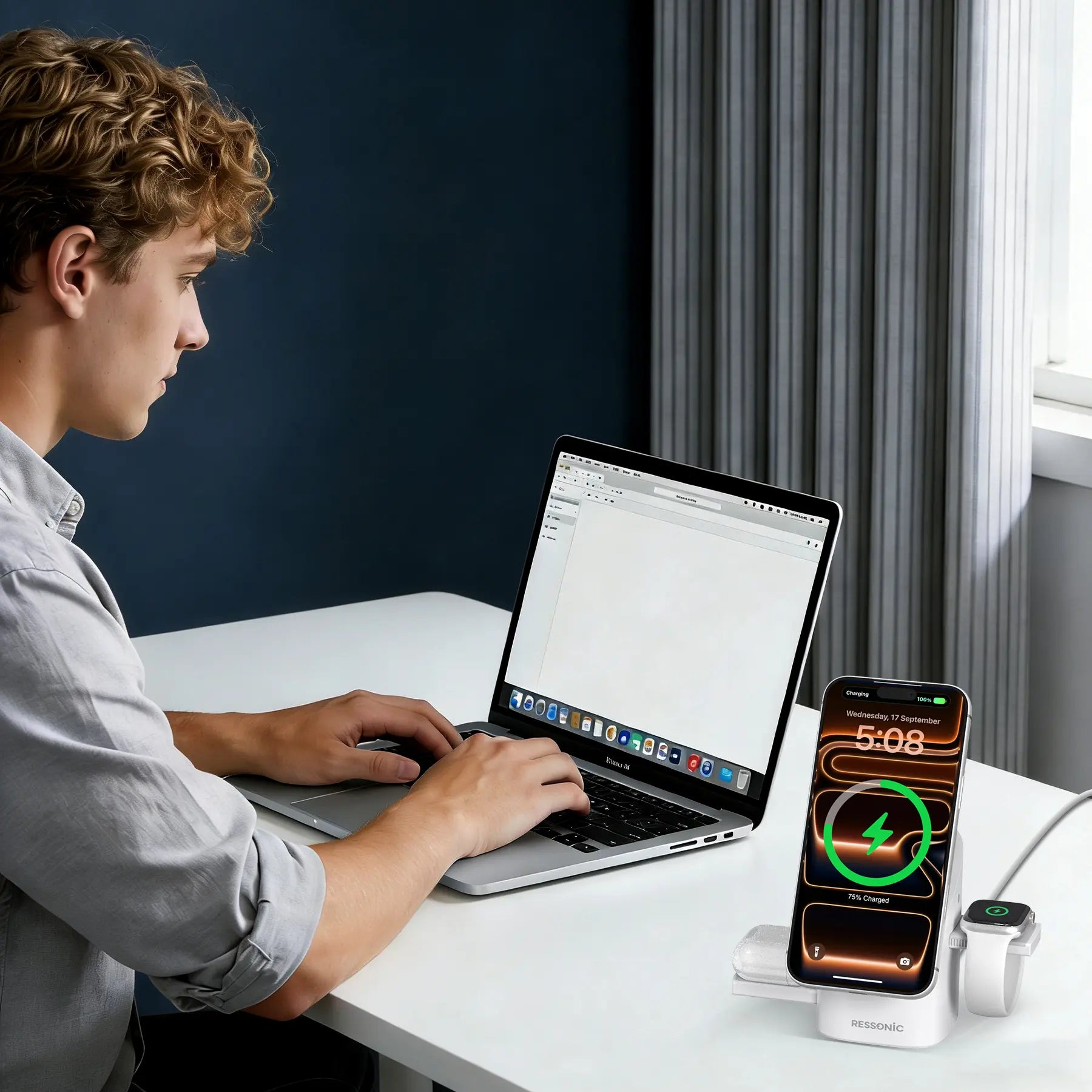YWZ 3 in 1 Wireless Charger Fast Charging for iPhone
