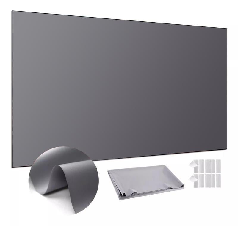 120 Inch Projector Screen, 4K Metal Lightproof Foldable Portable Movie Screen 16:9 for Home Theater Party Office Classroom Outdoor Indoor, Easy Installation with Velcro HD Projector Screen
