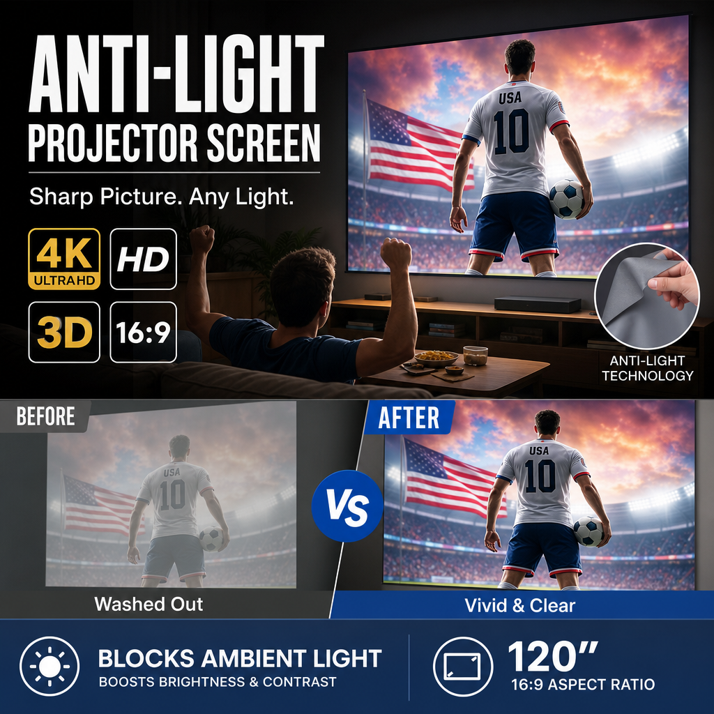 ⚽️⚽️World Cup Mega Sale - 50% OFF 🔥Backlit Projection Screen (16:9)🎥✨
