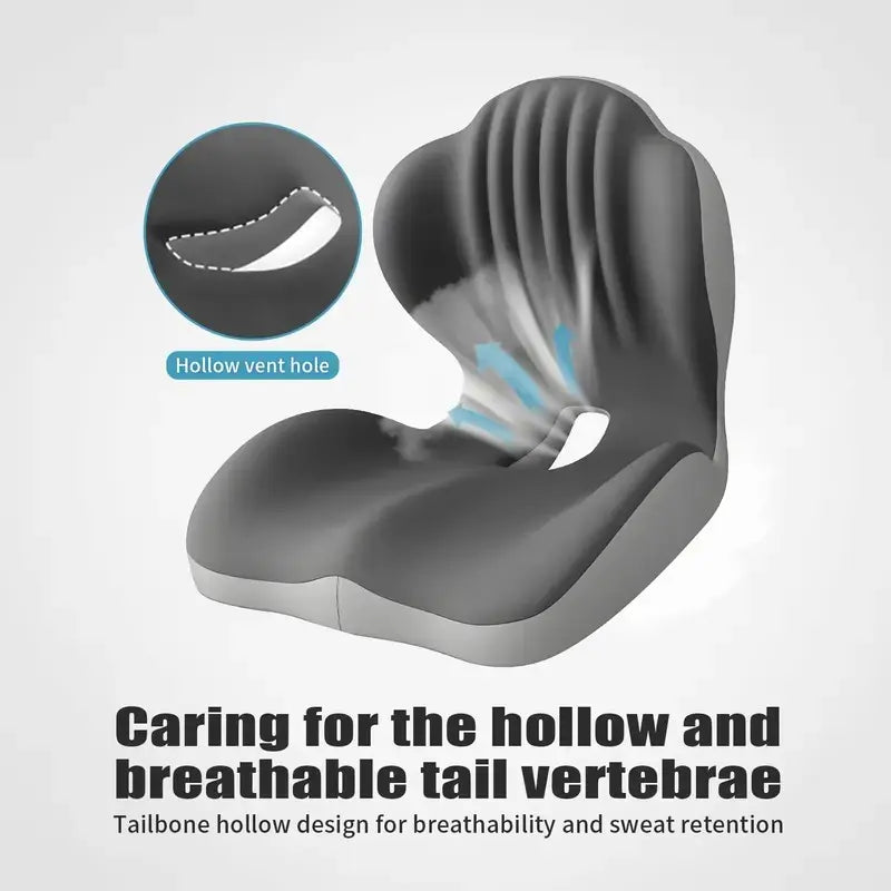 🪑 Memory Foam Seat Cushion – Lumbar Support, Back Pain Relief, Pressure Reduction