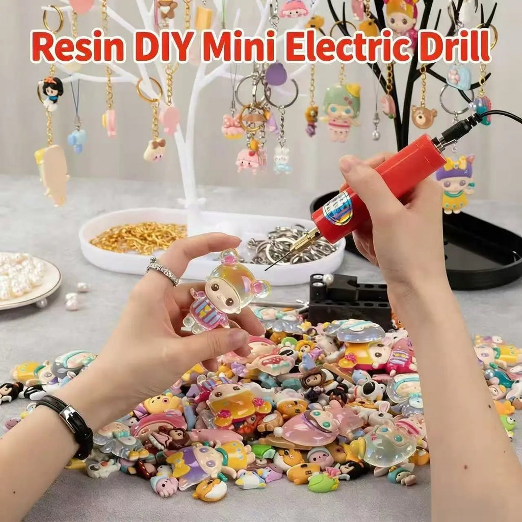 Micro Handheld Drill Bits, 0.7-1.2mm Crystal Epoxy For Resin Jewelry Making Mini Electric Drill Set DIY ABS