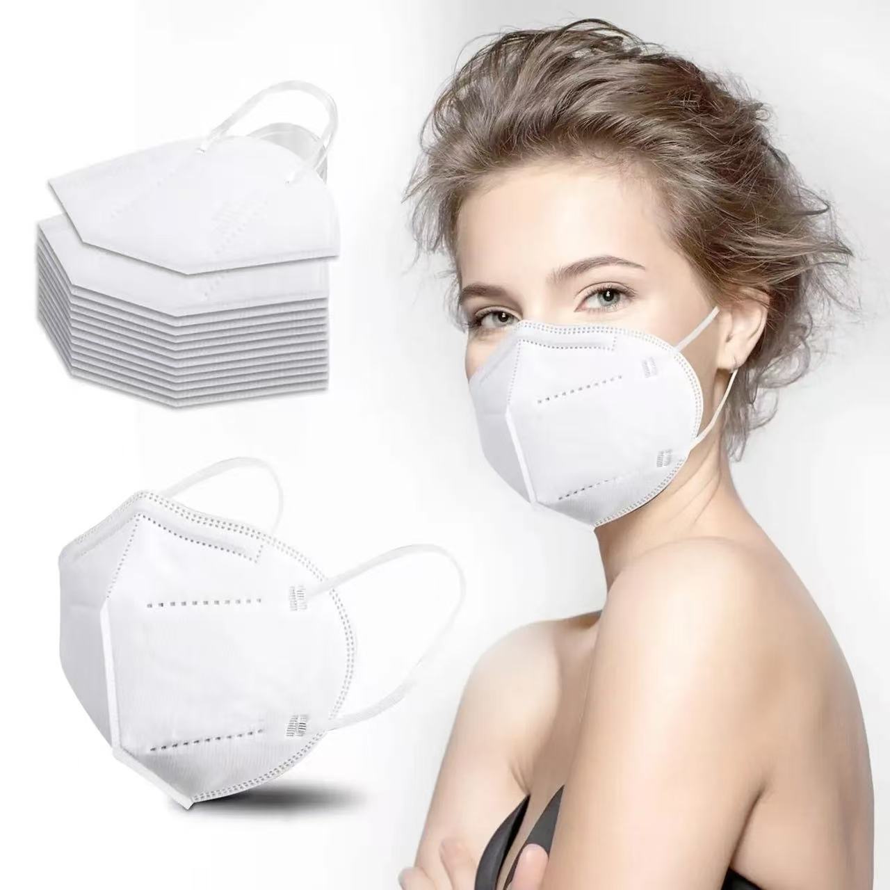 100 pieces - KN95 Mask, 5-layer breathable design, excellent ventilation effect, suitable for decoration and outdoor use