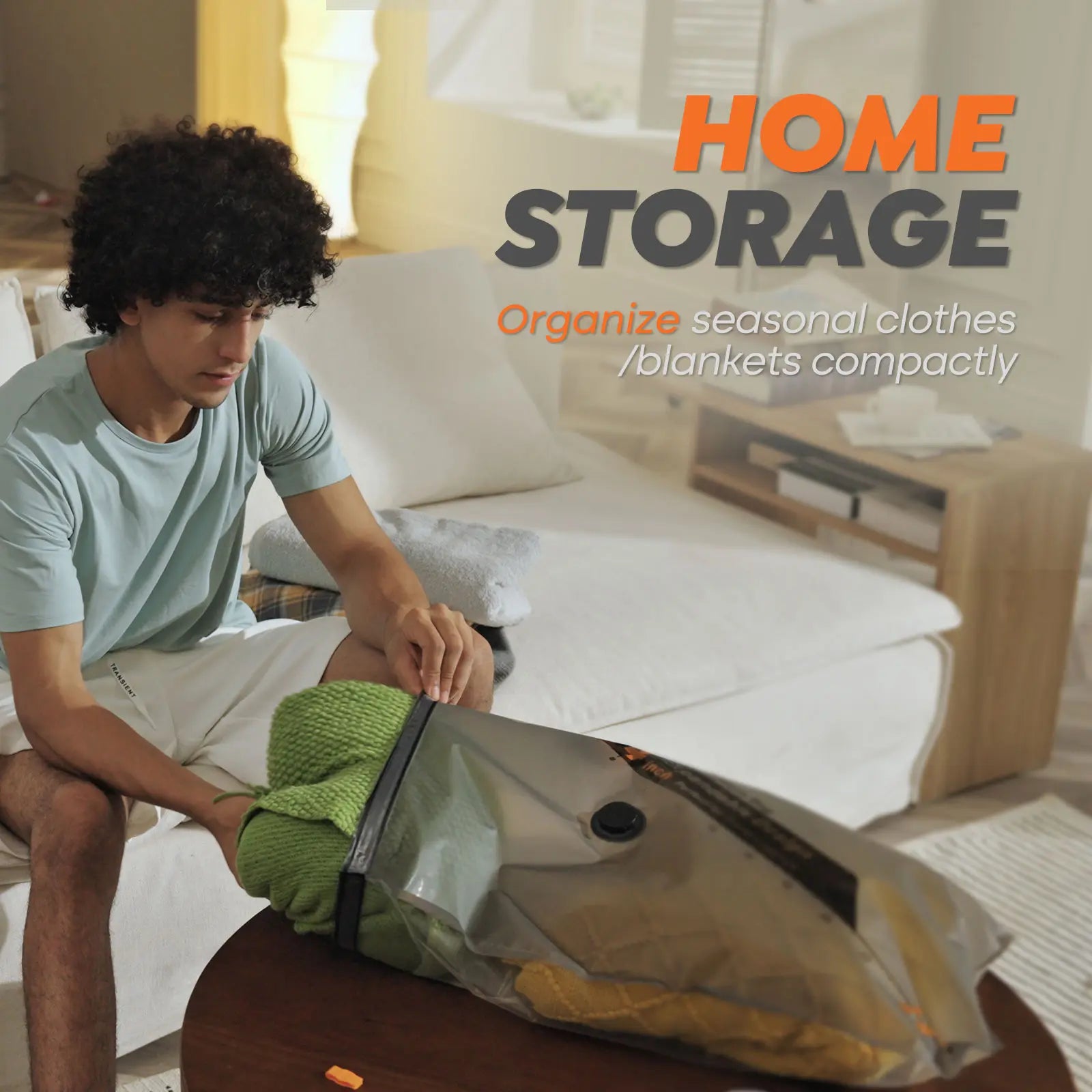 ☀️ Summer Vibes – X8 Cordless Vacuum Pump + 20 Bags, Rechargeable, Space Saver for Travel & Home