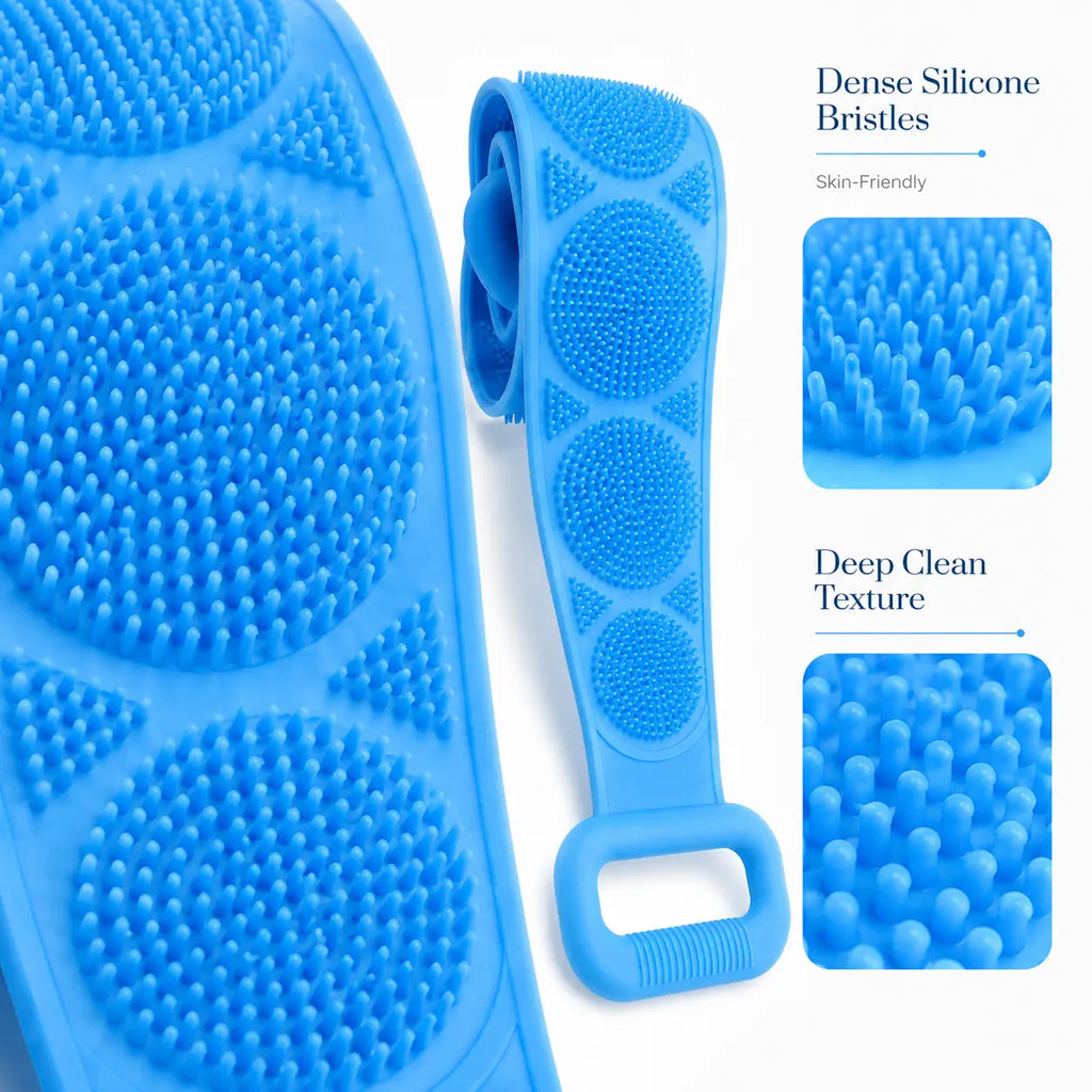 Silicone Bath Brush Double-Sided Exfoliating Back Scrubber