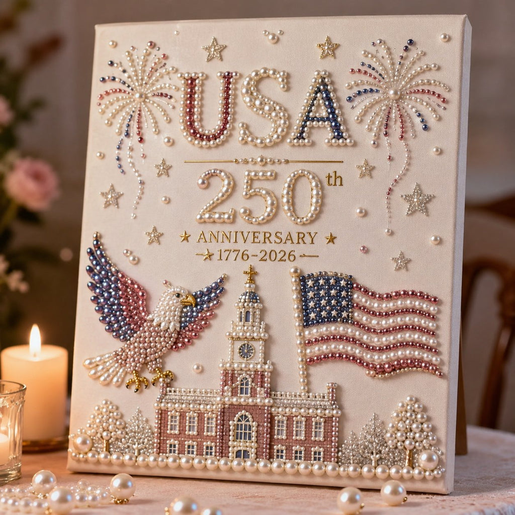 🎆🇺🇸 USA 250th Anniversary Pearl Art Kit – Patriotic DIY Craft