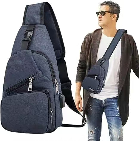 Men's Waterproof Oxford Sling Chest Bag for Travel & Daily Use