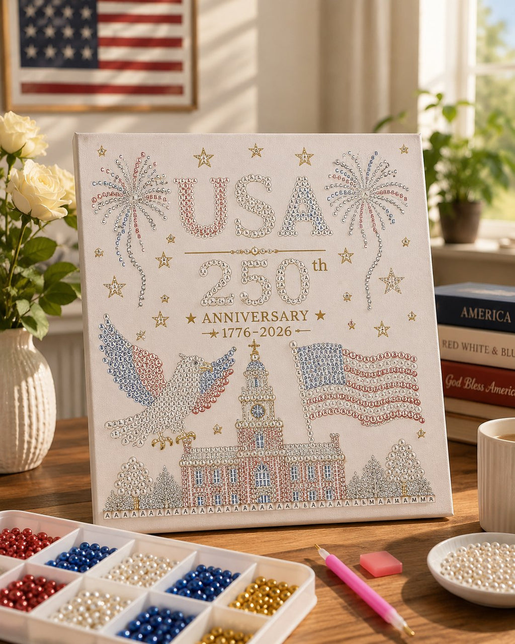 🎁USA 250th Anniversary DIY Pearl Painting Kit