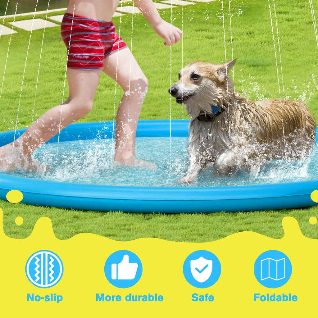 🐶 Splash Mat – Anti-Slip Water Play for Dogs & Kids, Summer Fun 💦